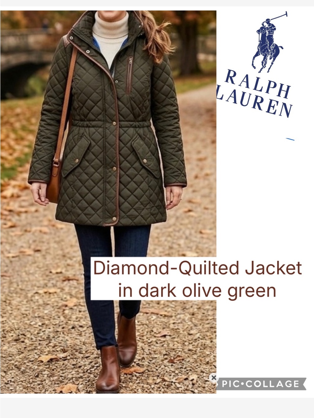 Ralph Lauren Olive Green Diamond-Quilted Puffer Coat